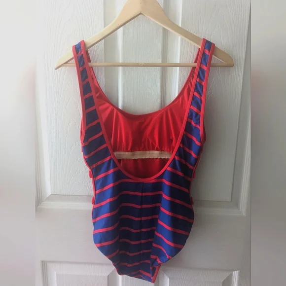 DKNY Women's One Piece Striped Swim Suit - Picture 2 of 5